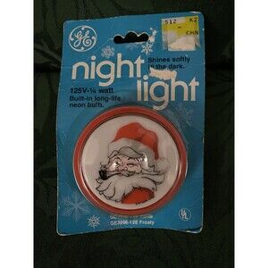 Vtg Santa Claus Night Light 1977 Christmas General Electric Plug In Works NEW